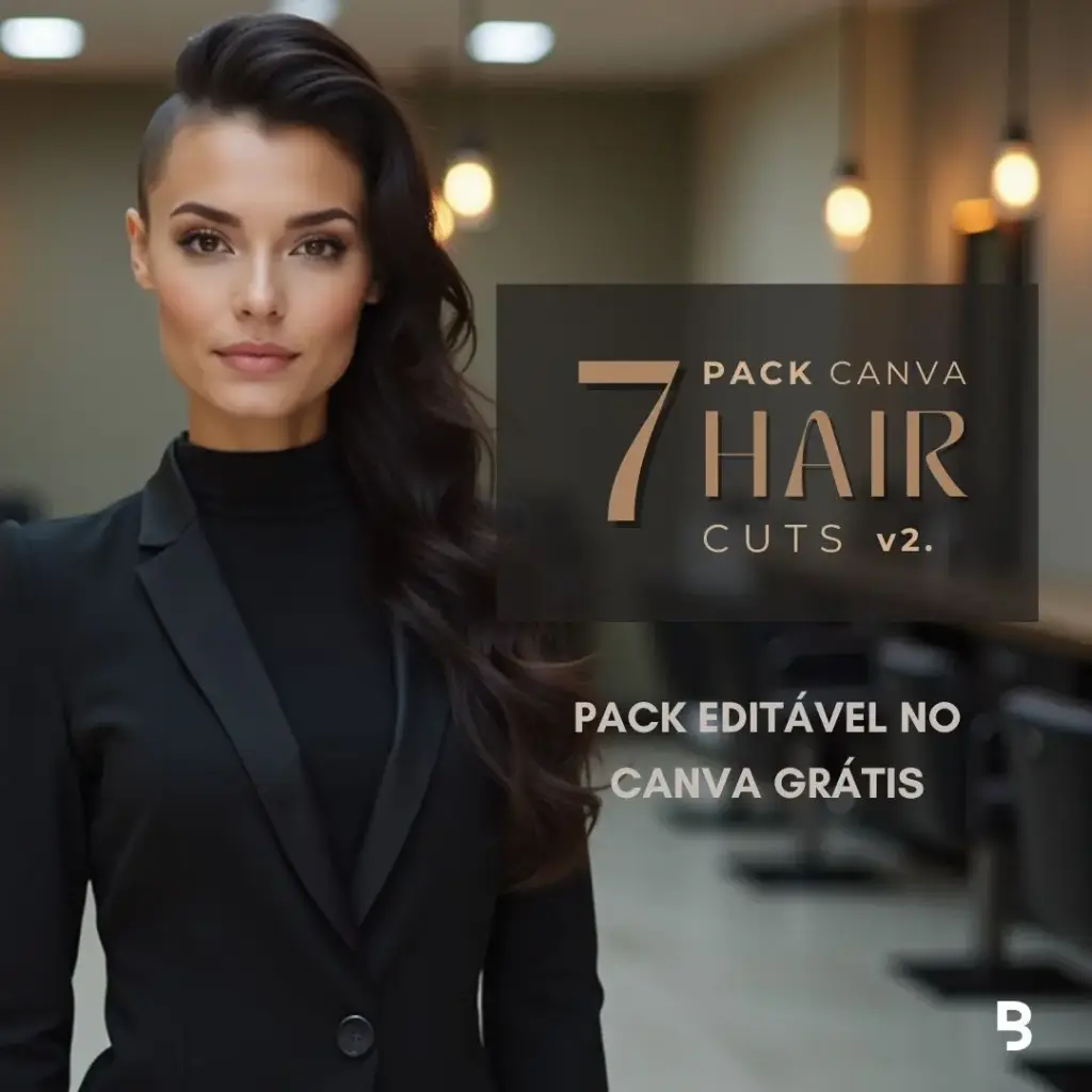 Posts e Stories do Pack Canva 7 Hair Cuts 