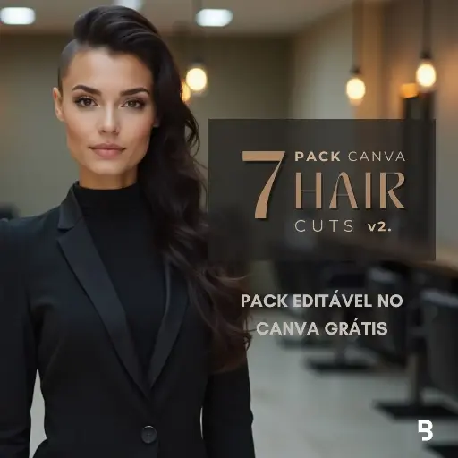 Posts e Stories do Pack Canva 7 Hair Cuts 